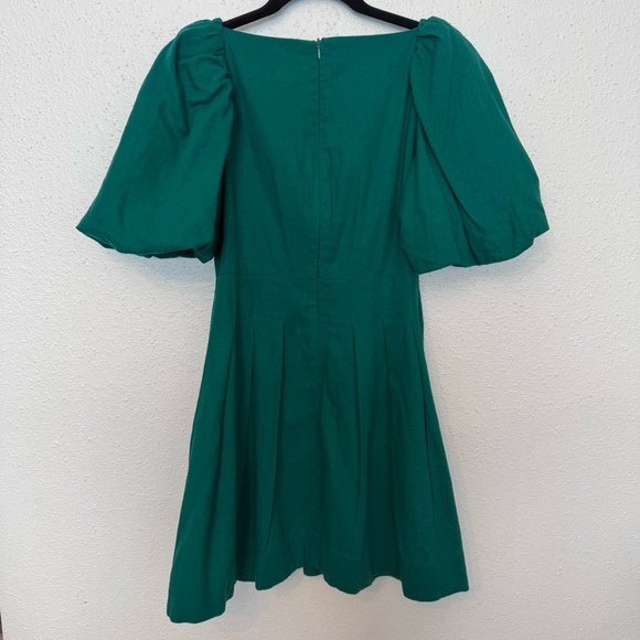 House of Harlow 1960 Emerald Green Puff Sleeve Dress Sz. 4 - Picture 4 of 4